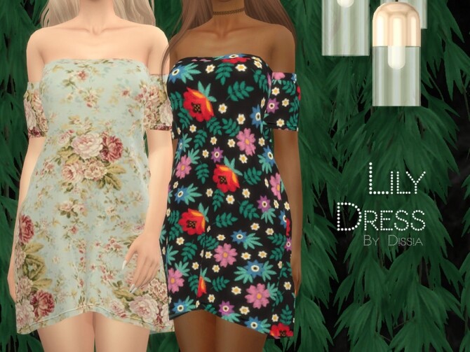 Sims 4 Lily Dress by Dissia at TSR