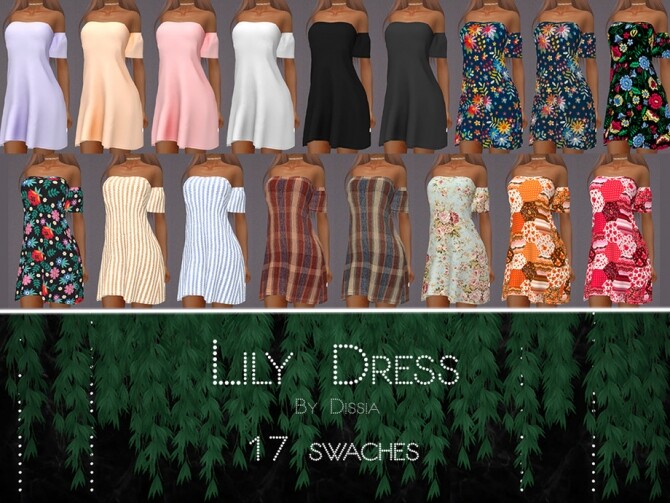 Sims 4 Lily Dress by Dissia at TSR