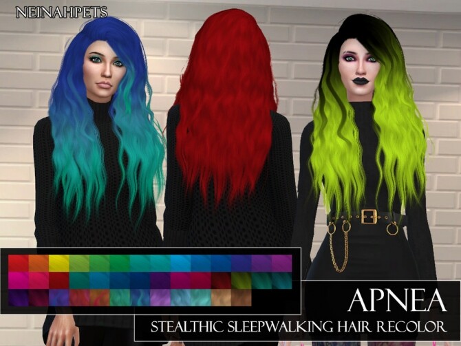 Sims 4 Apnea Stealthic Hairstyle Recolor by neinahpets at TSR