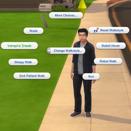 In-game walk style chooser by abidoang at Mod The Sims