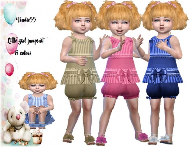 Sims 4 Little girl jumpsuit by TrudieOpp at TSR