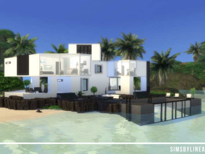 Sims 4 Modern Beach Mansion by SIMSBYLINEA at TSR