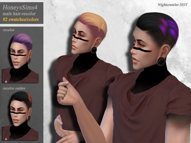 Sims 4 Nightcrawler Hot male hair recolor by HoneysSims4 at TSR
