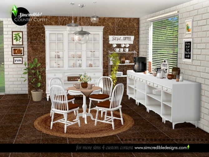 Sims 4 Country Coffee Dining Area by SIMcredible at TSR