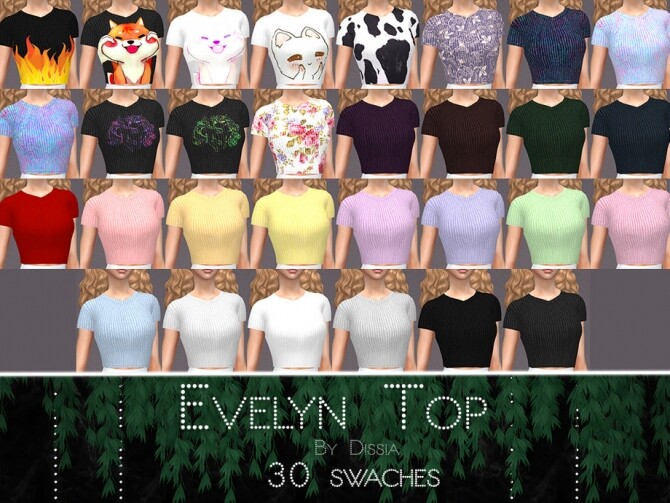 Sims 4 Evelyn Top by Dissia at TSR
