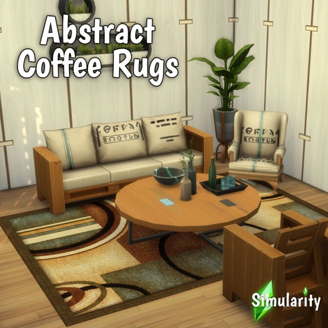 Sims 4 Abstract Coffee Medium Rugs by Simularity at Mod The Sims