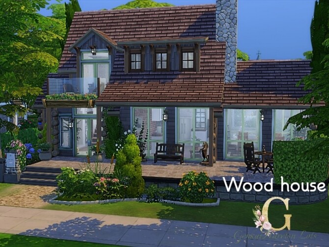 Sims 4 Wood house with modern inside by GenkaiHaretsu at TSR