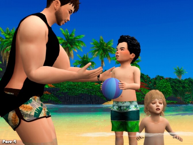 Sims 4 Fun beach Pose Pack by Beto ae0 at TSR