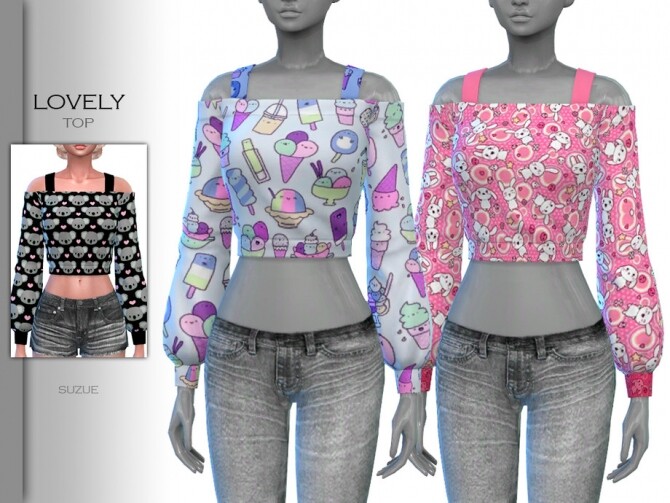 Sims 4 Lovely Top by Suzue at TSR