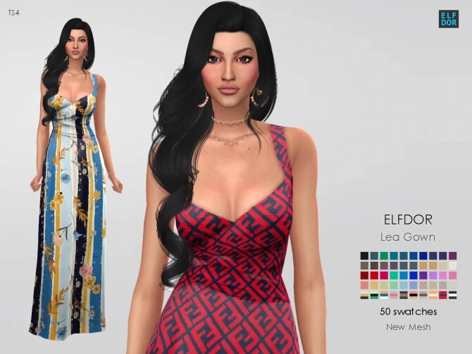 Sims 4 Dress Lea at Elfdor Sims