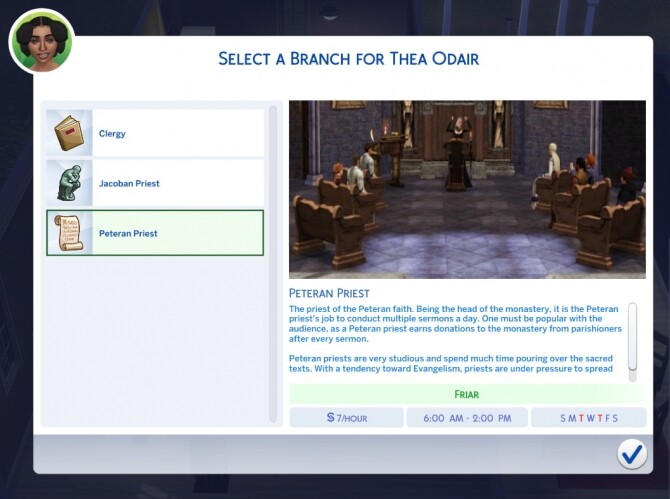 Sims 4 Priest Career mod by sokkarang at Mod The Sims
