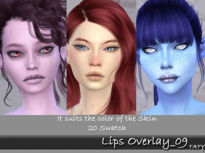 Sims 4 Lips Overlay 09 by tatygagg at TSR