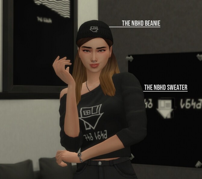 Sims 4 The Neighbourhood Sweater and Beanie by Fivextreme at Mod The Sims