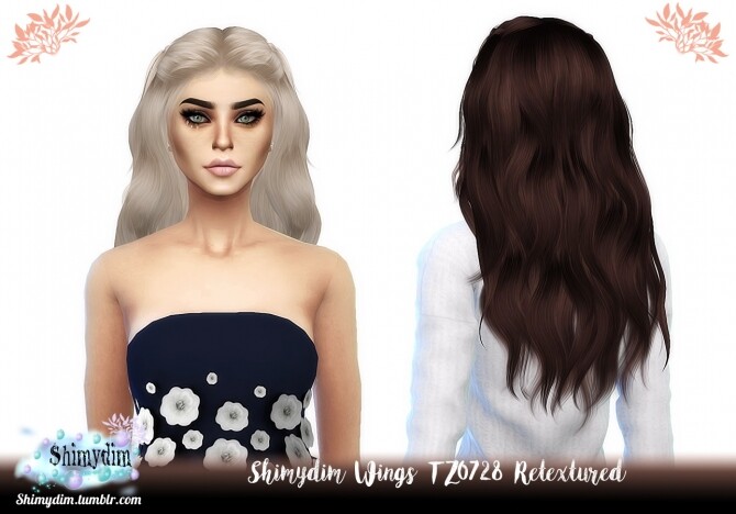 Sims 4 Wings TZ0728 Hair Retexture Naturals + Unnaturals at Shimydim Sims