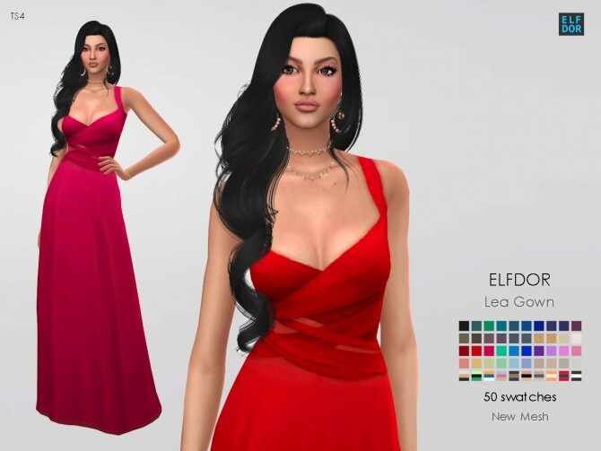 Sims 4 Dress Lea at Elfdor Sims