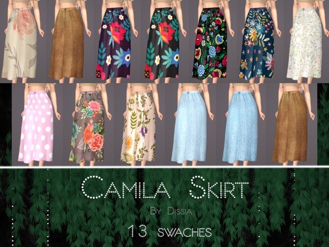 Sims 4 Camila Skirt by Dissia at TSR