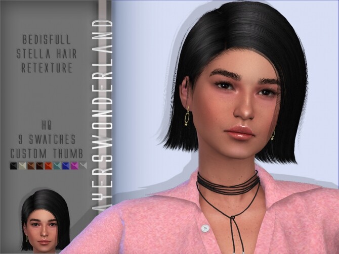 Sims 4 Magpiesan Stella Hair Retetexture by PlayersWonderland at TSR