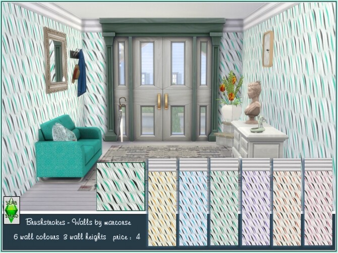 Sims 4 Brushstrokes walls by marcorse at TSR