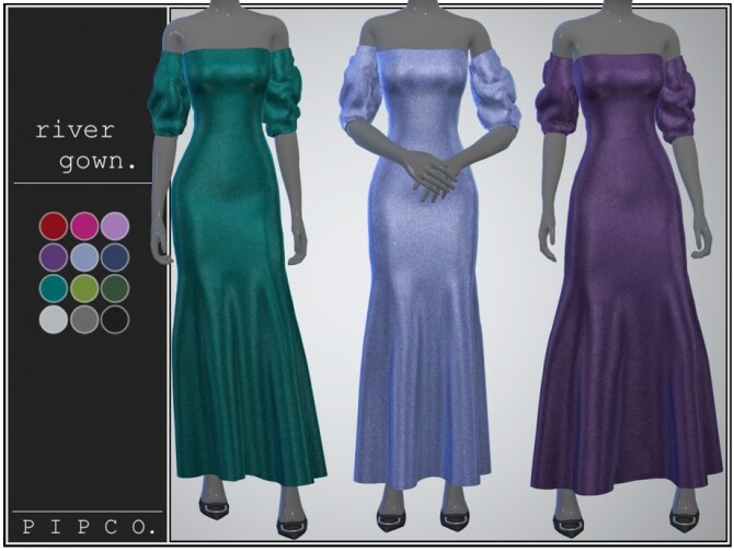 Sims 4 River gown 2 by Pipco at TSR