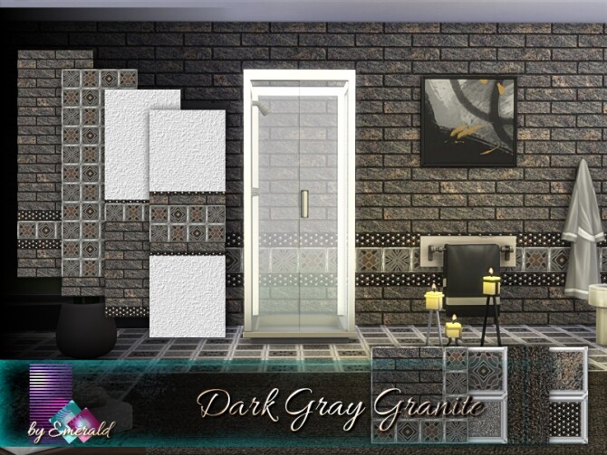 Sims 4 Dark Gray Granite by emerald at TSR