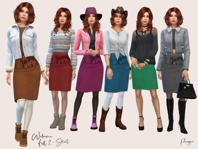 Sims 4 Welcome Fall 2 skirt by Paogae at TSR