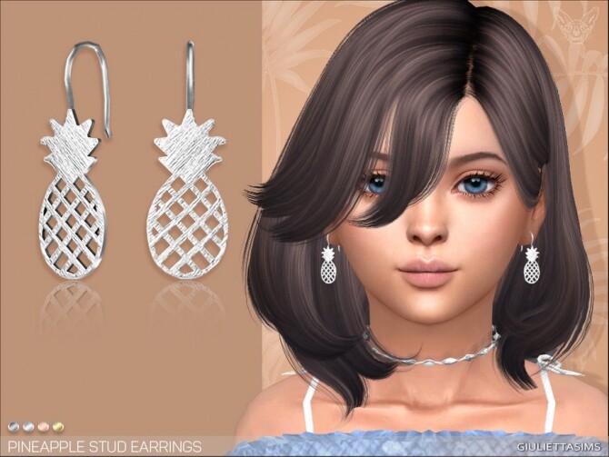 Sims 4 Pineapple Earrings For Kids by feyona at TSR