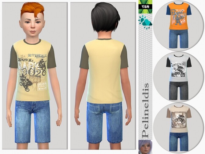 Sims 4 Boys Denim Outfit by Pelineldis at TSR