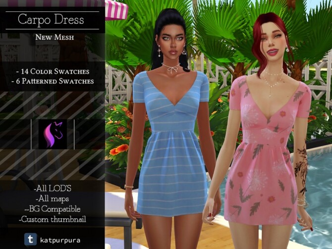 Sims 4 Carpo Dress by KaTPurpura at TSR