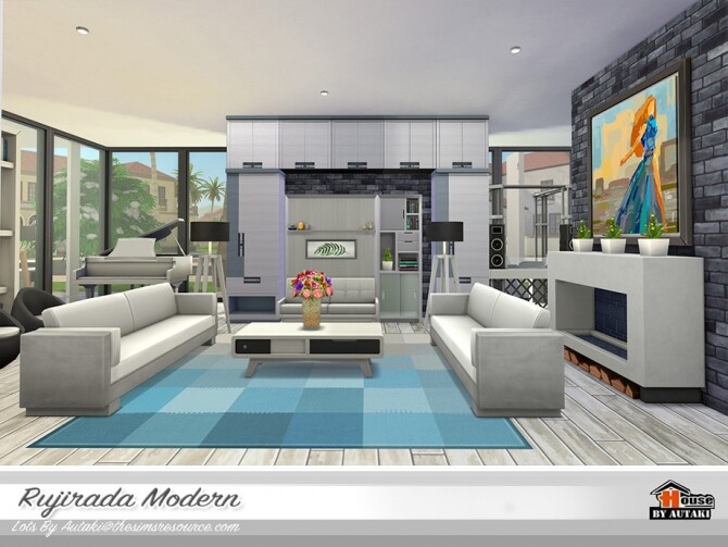 Sims 4 Rujirada Modern House NoCC by autaki at TSR