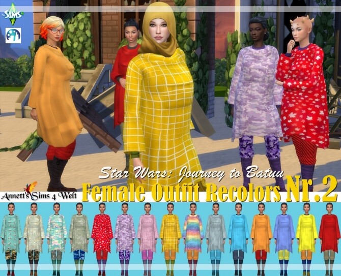 Sims 4 Star Wars: Journey to Batuu Outfit Recolors Nr. 2 at Annett’s Sims 4 Welt
