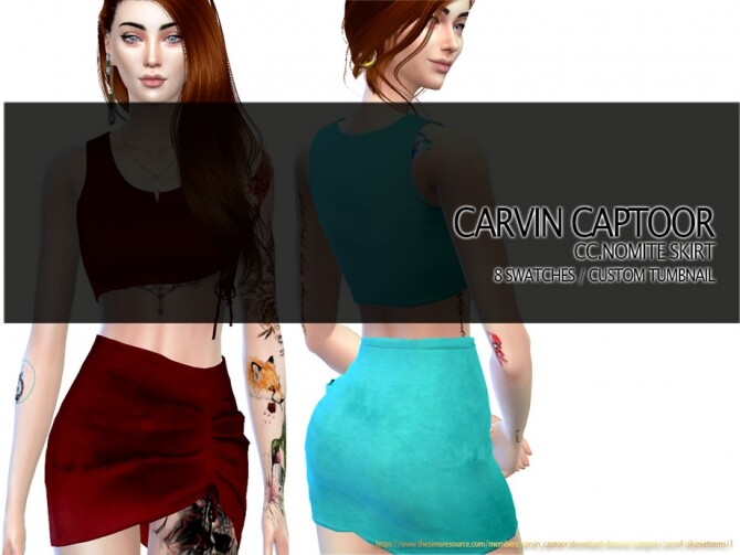 Sims 4 NOMITE Skirt by carvin captoor at TSR