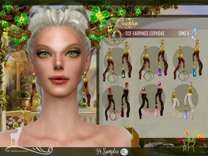 Sims 4 DSF EARRINGS CERVIDAE by DanSimsFantasy at TSR