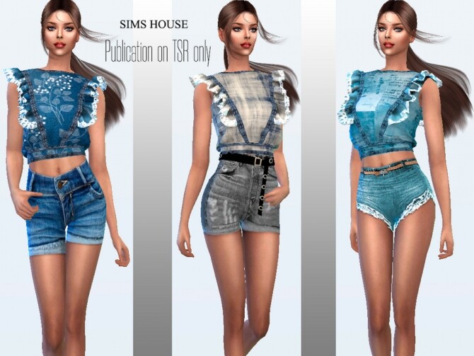 Sims 4 Denim blouse by Sims House at TSR