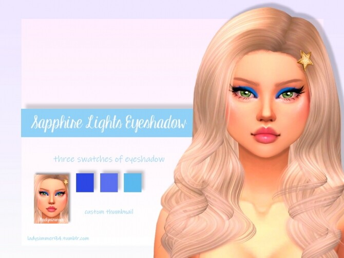 Sims 4 Sapphire Lights Eyeshadow by LadySimmer94 at TSR
