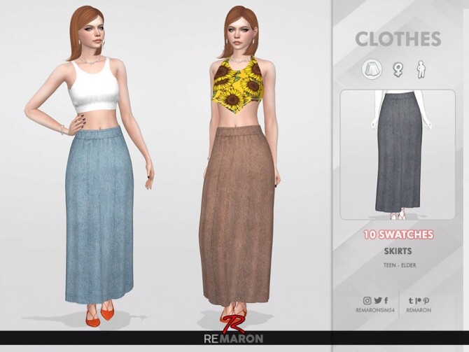 Sims 4 Denim Skirt for Women 03 by remaron at TSR