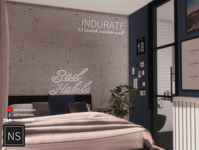 Sims 4 Indurate Concrete Walls by Networksims at TSR