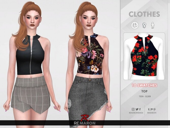 Sims 4 Party Top for Women 02 by remaron at TSR