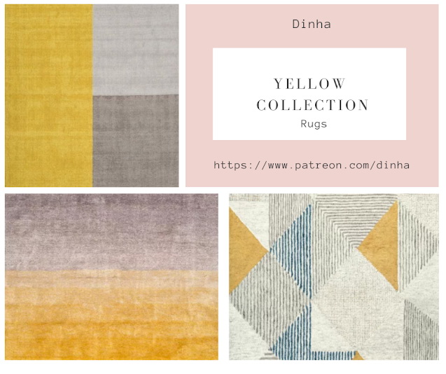 Sims 4 Yellow Collection: 9 Rugs & 6 Pillows at Dinha Gamer