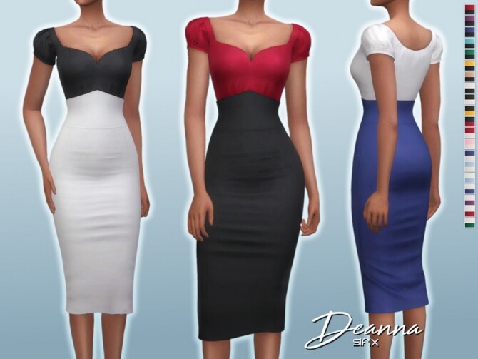 Sims 4 Deanna Dress by Sifix at TSR