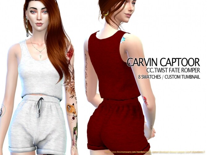 Sims 4 Twist fate romper by carvin captoor at TSR