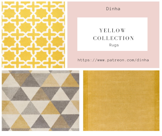 Sims 4 Yellow Collection: 9 Rugs & 6 Pillows at Dinha Gamer