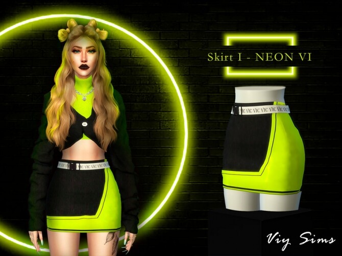 Sims 4 Skirt I NEON VI by Viy Sims at TSR