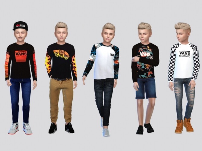 Sims 4 Longsleeve Shirt Kids by McLayneSims at TSR