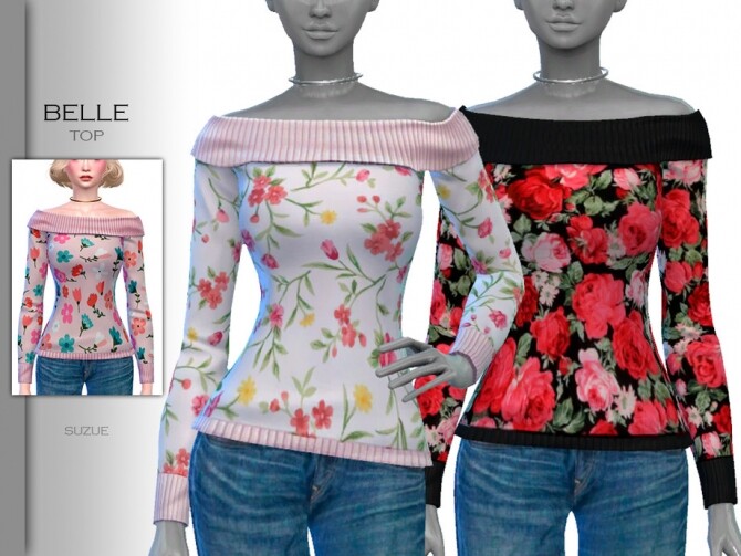 Sims 4 Belle Top by Suzue at TSR