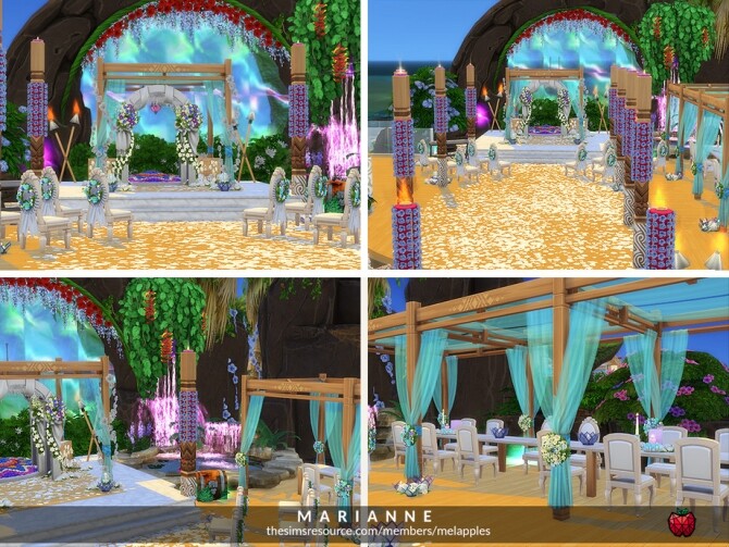 Sims 4 Marianne wedding venue by melapples at TSR