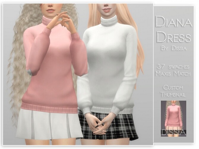 Sims 4 Diana Dress by Dissia at TSR