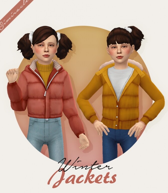Sims 4 Carrie & Dakota Winter Jackets Kids Version at Simiracle