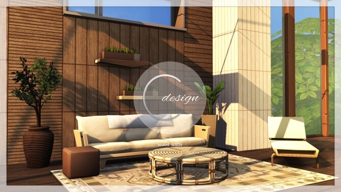 Sims 4 Praline Wood Walls at Cross Design