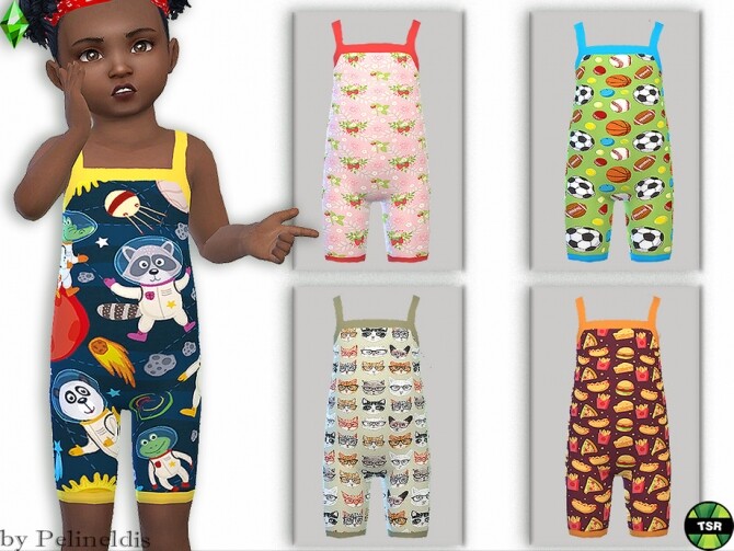 Sims 4 Toddler Nightwear Jumpsuit by Pelineldis at TSR