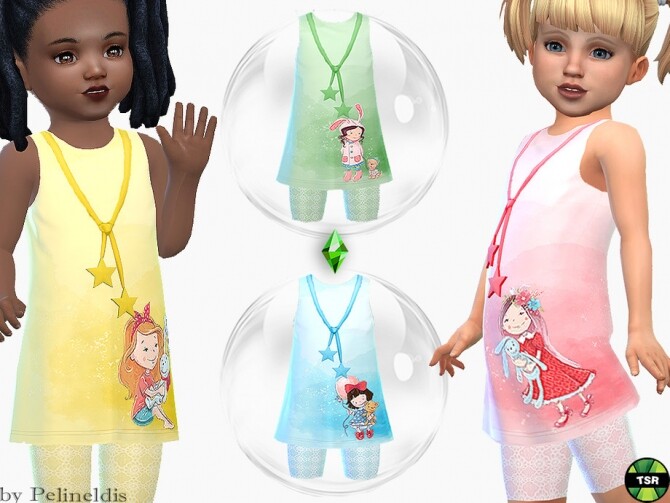 Sims 4 Toddler Dress Cute Girls by Pelineldis at TSR